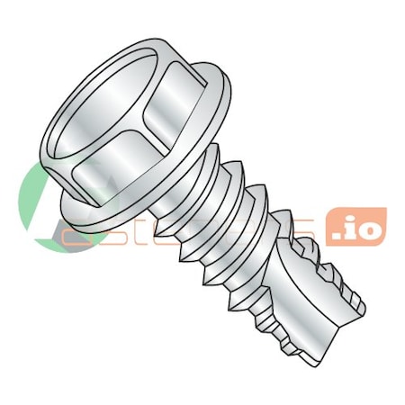 Newport Fasteners Thread Cutting Screw, #10 x 5/8 in, Zinc Plated Steel Hex Head Hex Drive, 7000 PK 738236